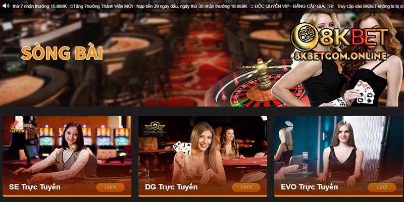 Tìm kiếm trải nghiệm đẳng cấp tại sảnh Casino của 8KBET